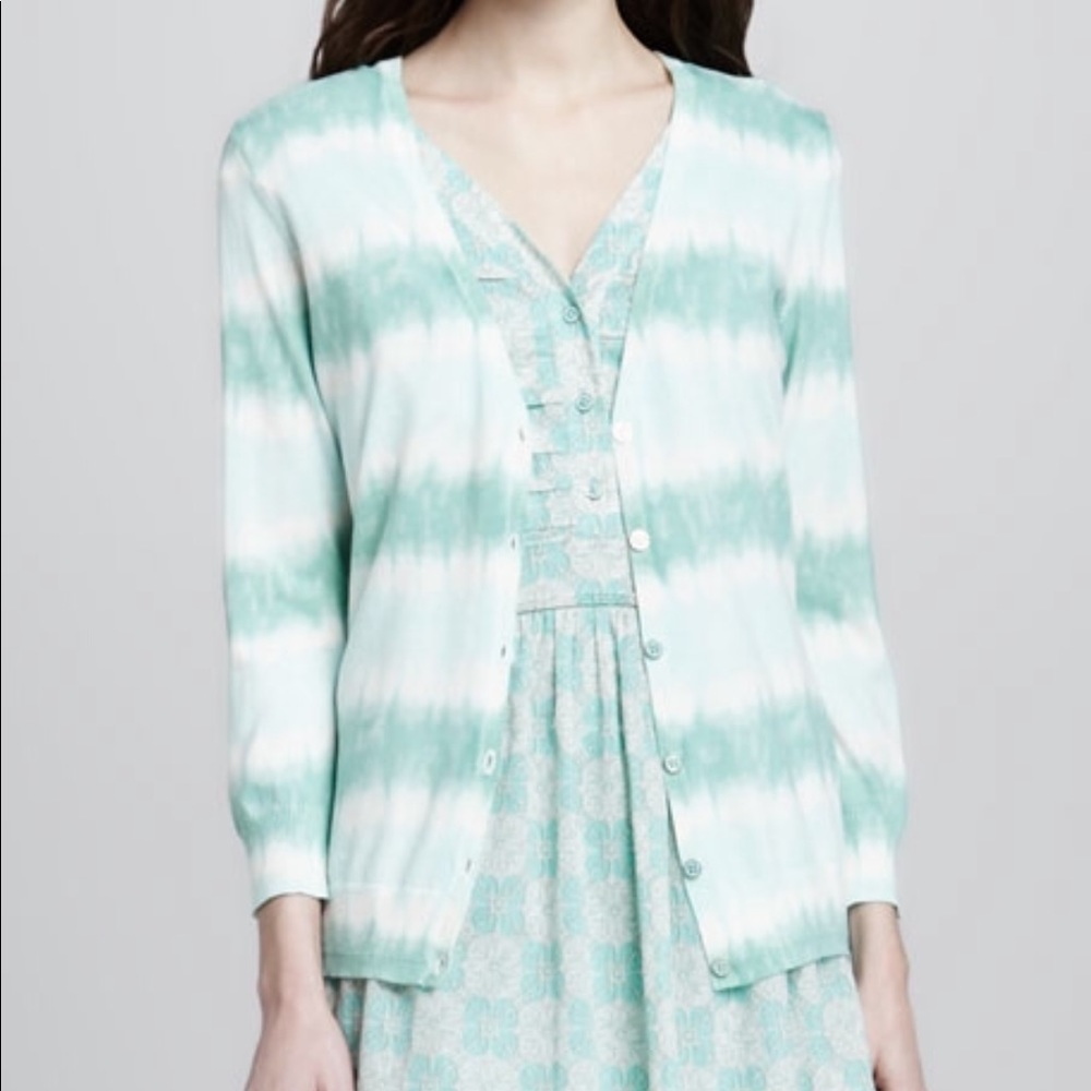 Tory Burch Mint Green Bogott tie-dye Cardigan